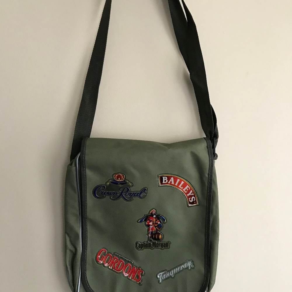 Nonbranded Olive bag with Beverage Stickers